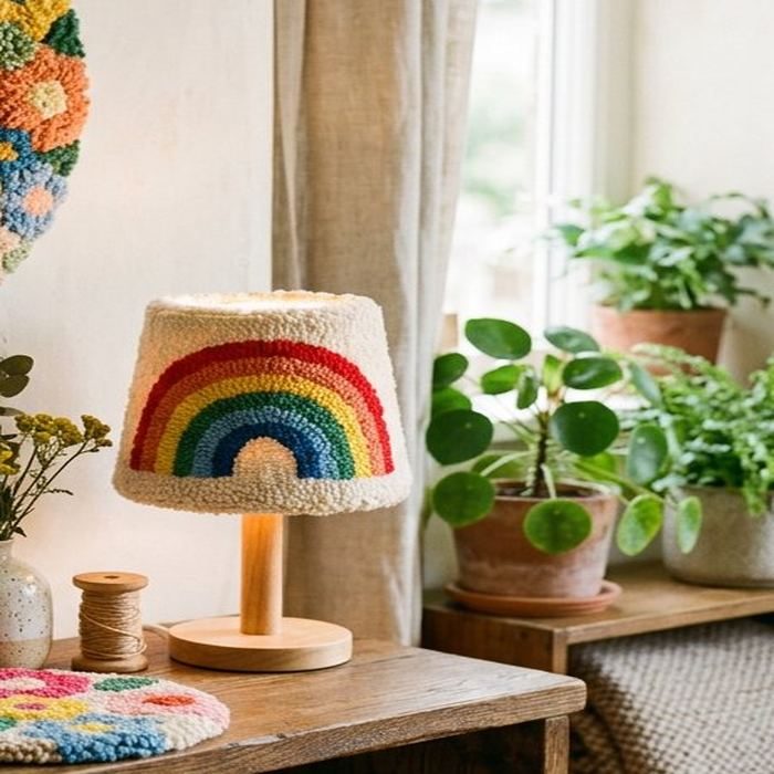 Rainbow Tufted Table Lamp