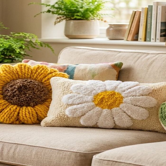 Sunflower Tufted Cushion